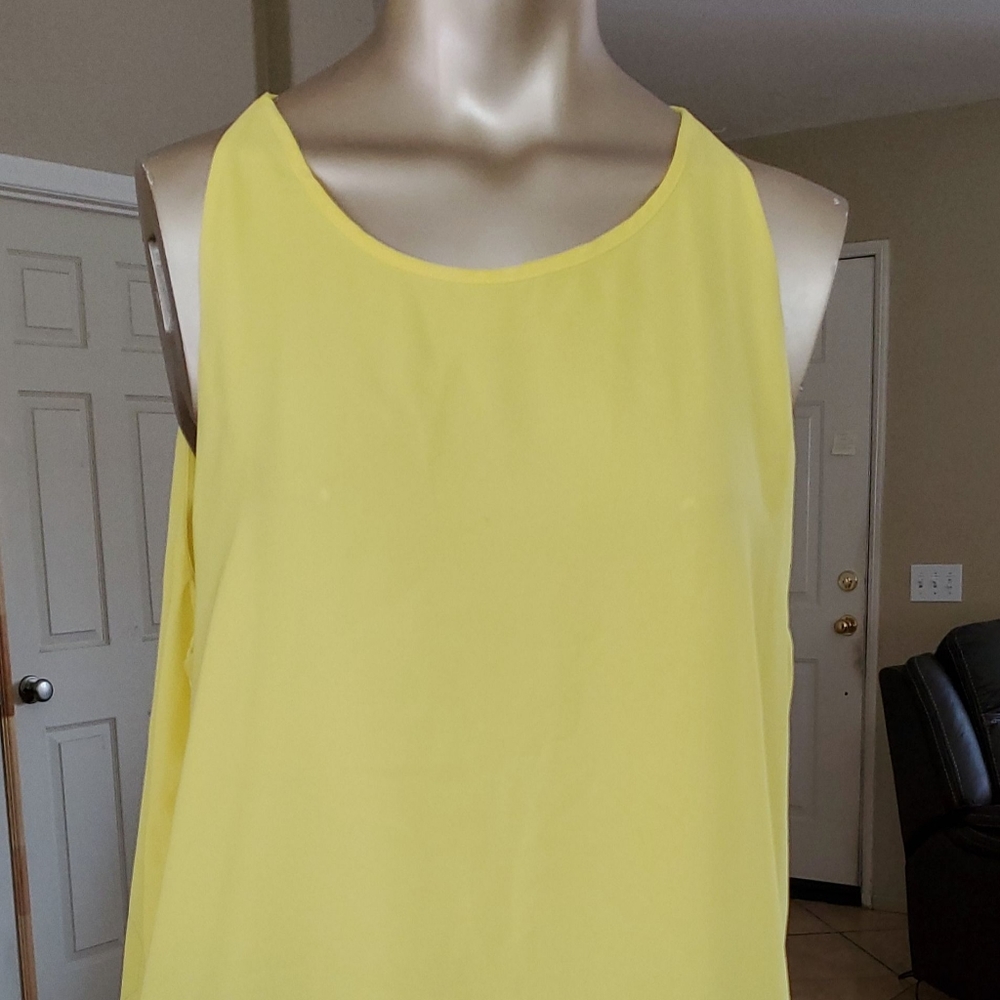 Violet & Claire Bright Yellow Sleeveless Blouse